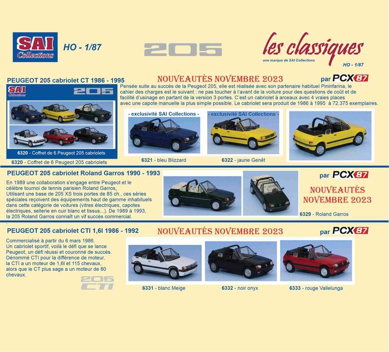 (SAI-Collections - PCX87 6320 à 6322 & 6329 & 6331 à 6333 Oa) 205 cabriolets divers.jpg