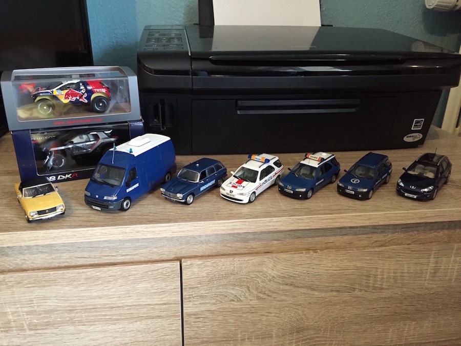 407 SW, 306 break police et gendarmerie, 204 break gendarmerie, 304 cabriolet S, 2008 DKR, Boxer phase 1 gendarmerie.